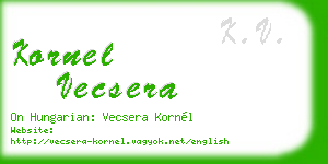 kornel vecsera business card